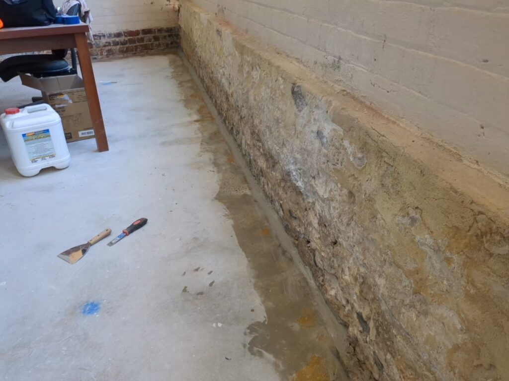 Rising Damp Repairs work in a Perth home