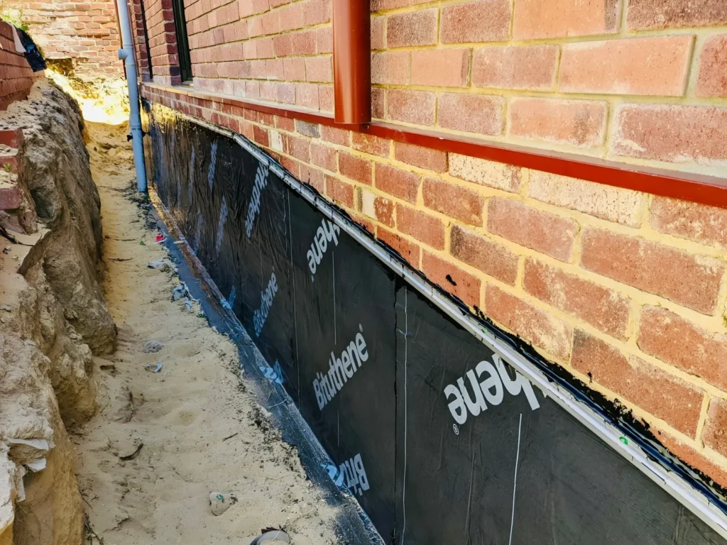 Retaining Wall Waterproofing project work in Perth
